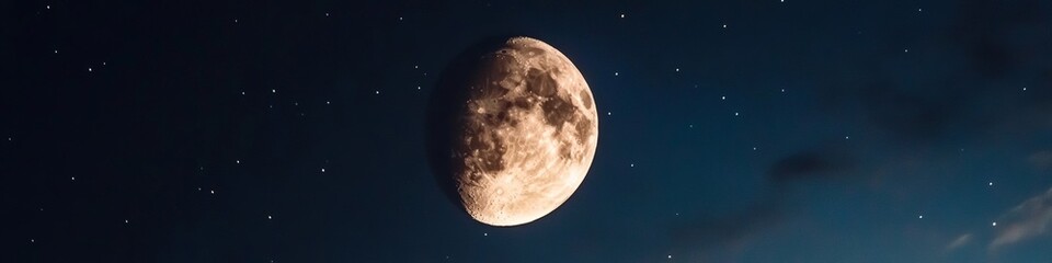 Poster - Stellar Lunar Art Celestial Moon Craters and Starry Night - Astronomical Wall Decor and Space Enthusiast Engagement for Modern Home and Office Spaces