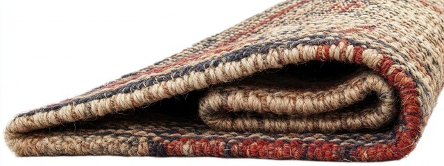Poster - Textured folded rug corner, layered design, transparent background, versatile use in digital projects, enhances interior decor themes