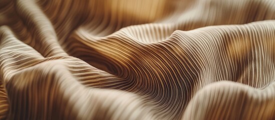 Poster - luxurious wavy brown fabric texture with wave pattern creating an elegant backdrop for design and decor elements in macro photography