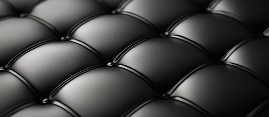 Poster - Elegant black leather tufted upholstery texture for high-end furniture design and interior decoration concepts.