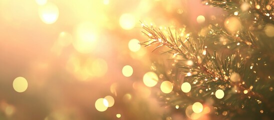 Poster - Luxury gold glitter bokeh background for Christmas holiday and New Year celebrations, creating a festive and cheerful ambiance.