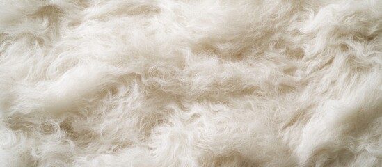 Poster - Soft off-white polyester fabric texture for design and background use showcasing a mauled surface and fluffy appearance.