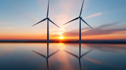 Aufkleber - Dynamic Sunset Aesthetic Smart Grid Graph with Metallic Power Towers and Turbines for Modern Energy Solutions - Sustainable Infrastructure and Urban Planning Visualization
