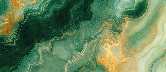 Poster - luxury onyx natural marble texture with green and gold swirls ideal for high-end ceramic tile surfac