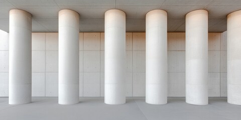 Leinwandbilder - Modern Minimalist Concrete Structure Underground Parking Entrance with Pillars - Secure Storage Solutions for Urban Development and Efficient Space Utilization