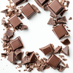 Poster - Dark Chocolate Pieces Frame Sweet food  