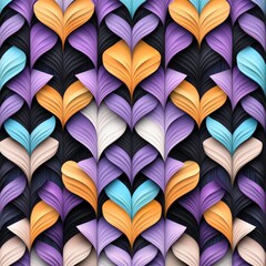 Wall Mural - Abstract Colorful Layered Heart Pattern