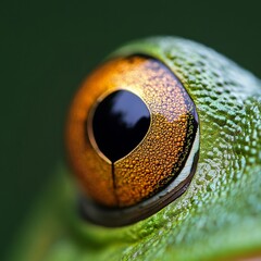 Poster - Macro of Frogs Golden Eye Exploring Unique Textures and Patterns for Innovative Nature-Inspired Design in Eco-Friendly Advertising and Conservation Campaigns