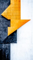 Poster - Abstract Geometric Arrow Design with Gold and Gray Textures