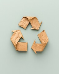Aufkleber - Textured Eco Symbol in Kraft Paper for Circular Economy - Sustainable Branding and Waste Reduction in Green Business Strategies