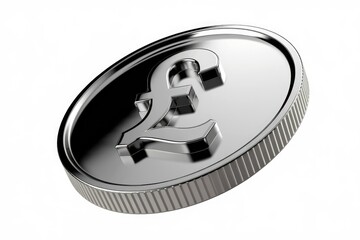 Aufkleber - A metallic coin featuring the British pound symbol, representing currency and finance.