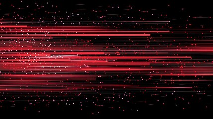 Poster - Abstract Red Light Streaks and Bokeh on a Black Background for Design