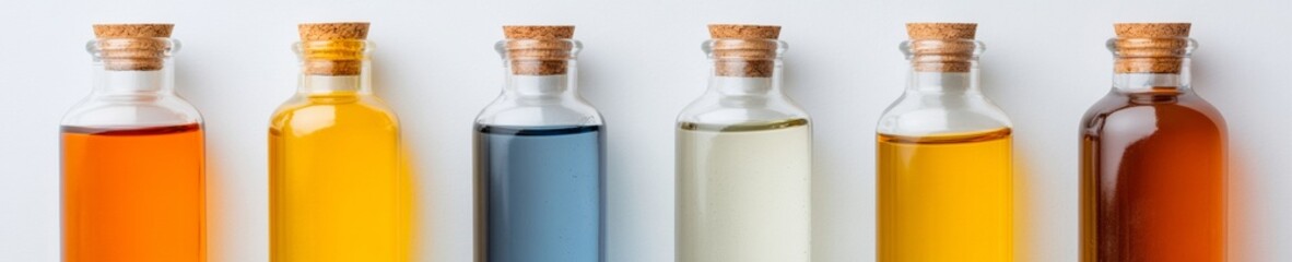 Aufkleber - Color Spectrum Glass Vials on White Aesthetic Scientific Display for Modern Education and Diverse Perspectives in Research Lab Marketing