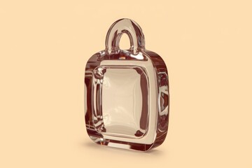 Aufkleber - A transparent glass object resembling a handbag or a decorative box with a handle.
