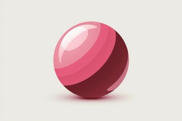 Poster - A glossy pink and maroon sphere with subtle horizontal gradients, isolated on a light gray background.