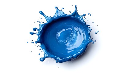 Poster - Striking blue swirling liquid splash forming an abstract dynamic background with flowing curvy shapes and vibrant fluid motion