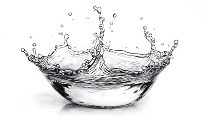 Fototapete - Stunning abstract art featuring a dynamic splash of water with flowing liquid droplets and curves creating a visually captivating and elegant visual representation of energy and movement in a clean