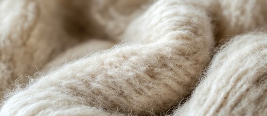 Poster - Soft wool fabric texture in neutral tones ideal for cozy backgrounds or textile design projects