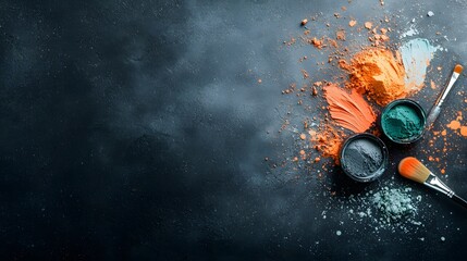 Poster - Vibrant Explosion of Color and Energy in Dramatic Pyrotechnic Burst on Dark Background  Intense and Turbulent Combustion Ignition