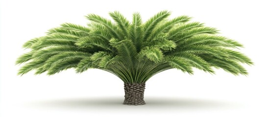 Wall Mural - Lush palm tree with vibrant green fronds isolated on clean white background natural tropical plant for design and decoration purposes