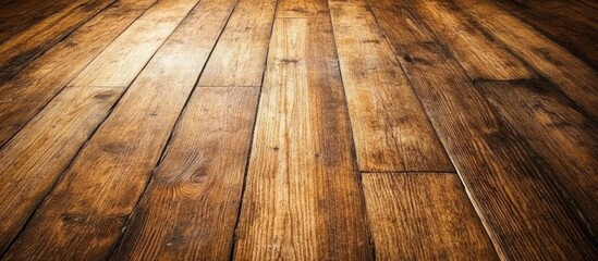 Poster - Textured wooden floor background showcasing natural grain and warm tones ideal for rustic or vintage themed designs.