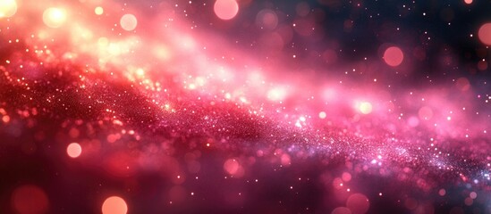 Poster - Vibrant pink bokeh light background with shimmering particles creating a dreamy and enchanting atmosphere for various creative projects.