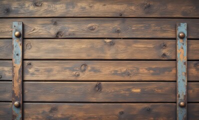 Sticker - Textured wooden wall with metal accents