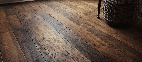 Poster - Aged hardwood floor with rich textures highlighting wear and history in a cozy interior setting.