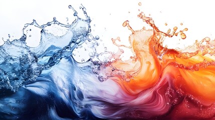 Aufkleber - Vibrant and dynamic abstract image featuring a colorful flowing water splash  The liquid motion creates a visually striking and energetic design with blended hues and unique patterns