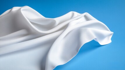 Aufkleber - Luxurious Textured White Fabric on Vibrant Blue Premium Material for Fashion Innovation and Interior Design - Modern Aesthetic for Stylish Branding and Market Appeal