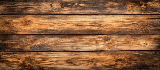 Poster - Rustic wooden table surface with rich textures and natural imperfections ideal for background, design projects, or vintage themes.