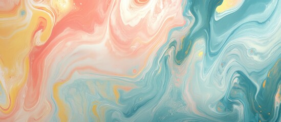 Poster - Abstract multicolored fluid background with swirling pastel hues creating a vibrant and dynamic artistic texture suitable for various design projects