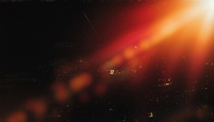 Poster - abstract glowing light streaks on dark background, warm golden and red hues, digital texture for design projects