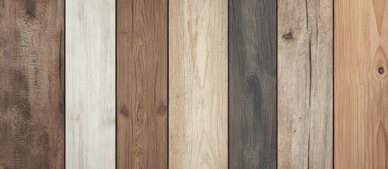 Poster - Textured wooden panel background with various shades of natural wood ideal for rustic design and photographic projects.