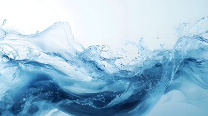 Poster - Vivid display of aquatic motion and splashing waves in captivating turquoise and blue shades showcasing the dynamic energy and power of the natural water elements  The image captures the fluid