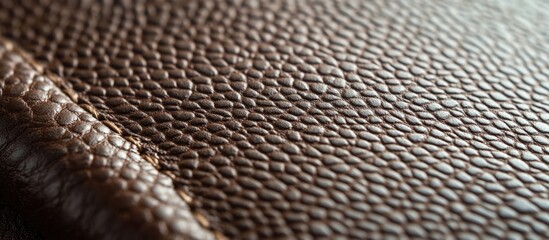 Poster - Close-up of textured brown eco leather with a reptile pattern suitable for backgrounds and design projects