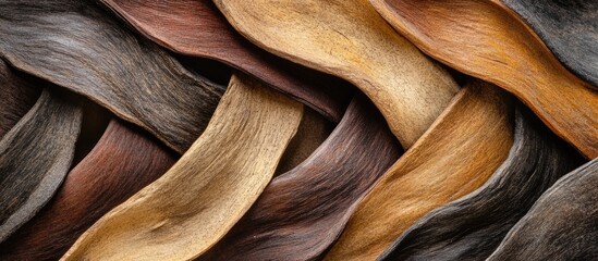 Poster - Textured tree bark in wavy patterns showcasing rich colors ideal for backgrounds or overlays with space for text or design elements.