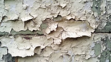 Poster - Worn Textured Background of Peeling Paint on Old Brick Wall with Cracked Surfaces and Weathered Appearance
