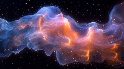 Wall Mural - a detailed shot of fine particles gently floating in the air, forming intricate patterns against a d