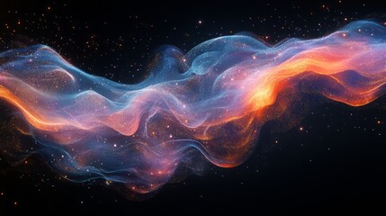 Wall Mural - a dreamy scene of tiny particles forming abstract patterns in the air, creating a magical effect aga