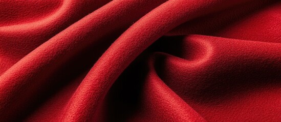Poster - Textured deep red felt fabric with elegant folds and shadows perfect for creative backgrounds and design projects.