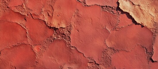 Poster - Textured red concrete surface with a weathered appearance ideal for backgrounds in design projects or artistic presentations.