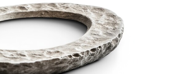 Poster - Stone textured picture frame isolated on a white background showcasing unique design and natural material for home decor and photography displays