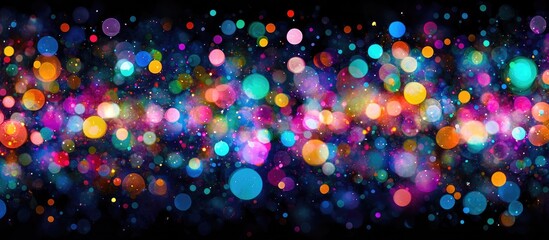 Aufkleber - colorful bokeh lights creating an abstract background on a dark surface for festive and artistic the