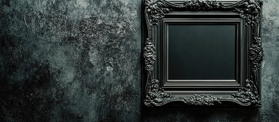 Poster - Elegant vintage picture frame against a dark textured background creating a sophisticated atmosphere for art or photo display.