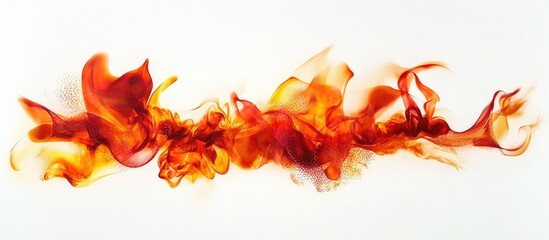 Fototapete - Vibrant abstract flames in shades of red and orange against a clean white background creating an energetic and dynamic visual effect.