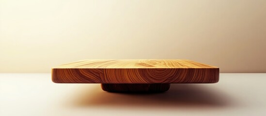Poster - Modern wooden table featured on a clean isolated background showcasing its sleek design and smooth wooden texture.
