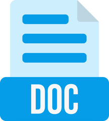 Fototapete - DOC File Format Icon Color Fill