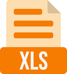 Fototapete - XLS File Format Icon Color Fill