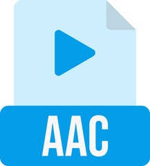 Fototapete - AAC File Format Icon Color Fill